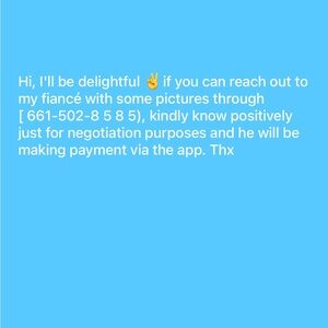 Text my fiancé more pictures @ 661-502-8585.